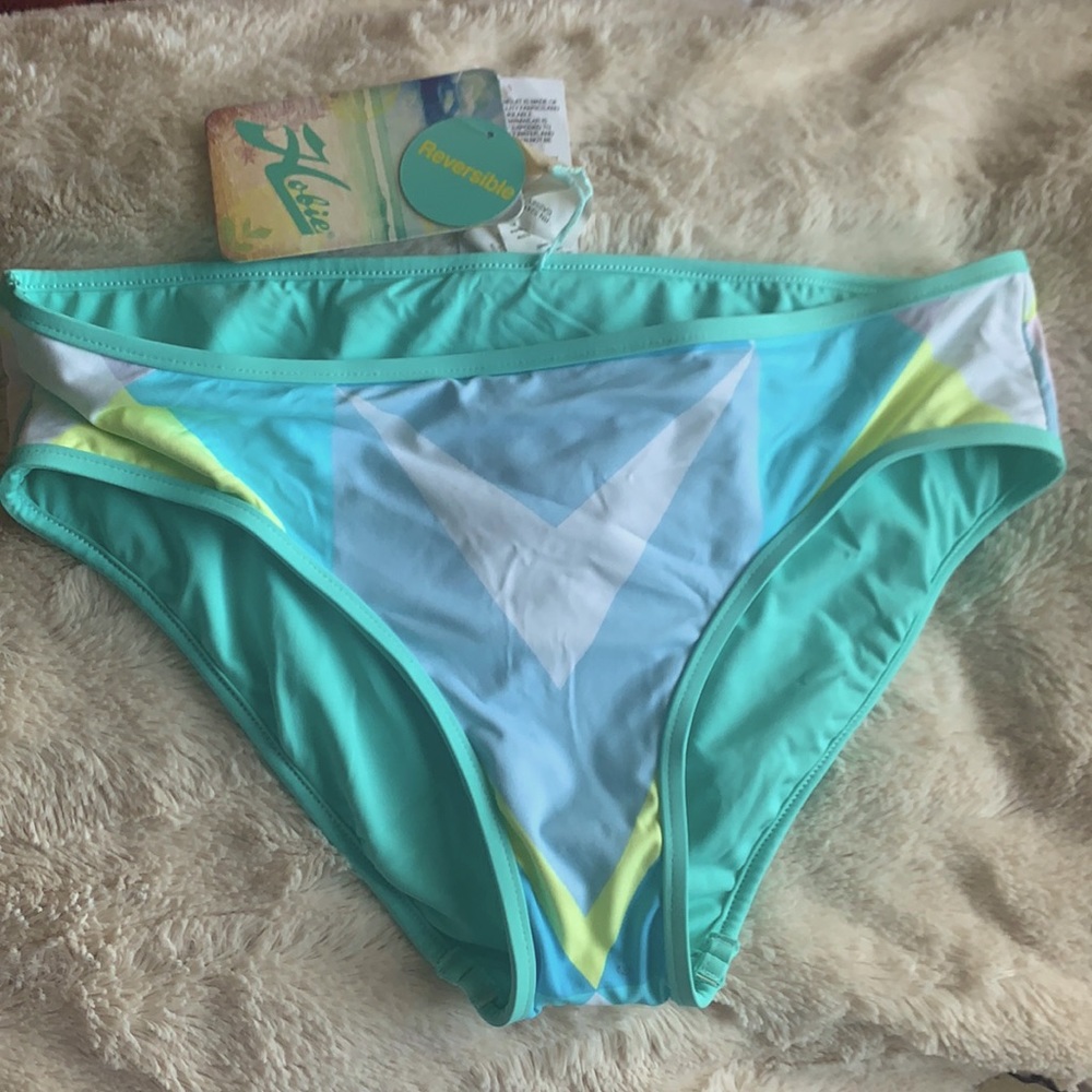 Reversible aqua green bikini bottom